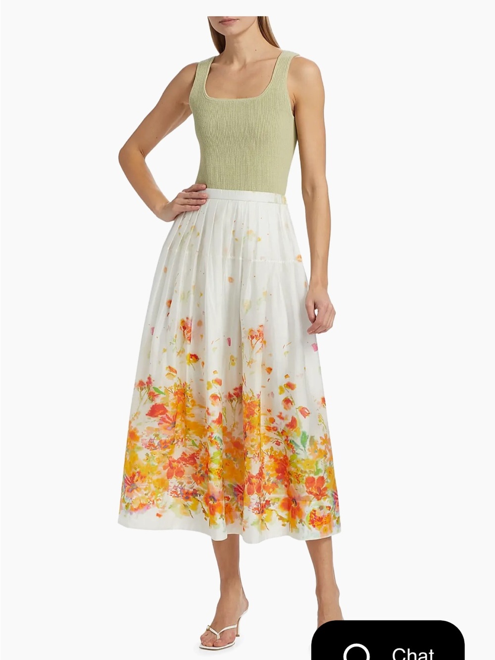 10 Crosby Derek Lam NWT Alexia organza floral midi skirt